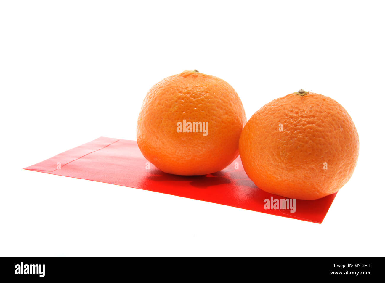 Mandarins and Red Packet Stock Photo Alamy