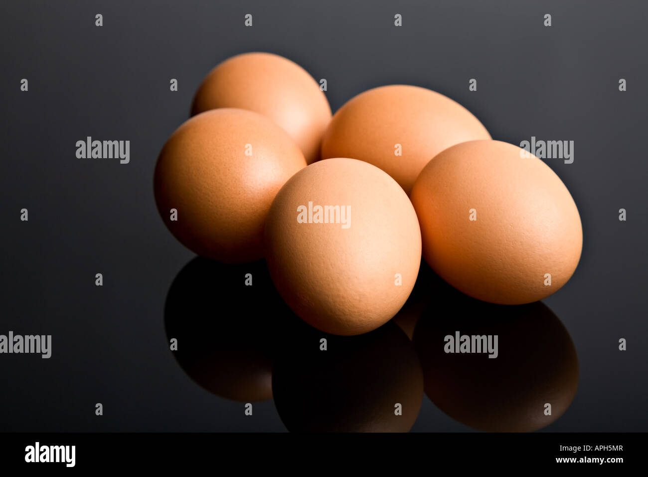 Eggs on a black background Stock Photo