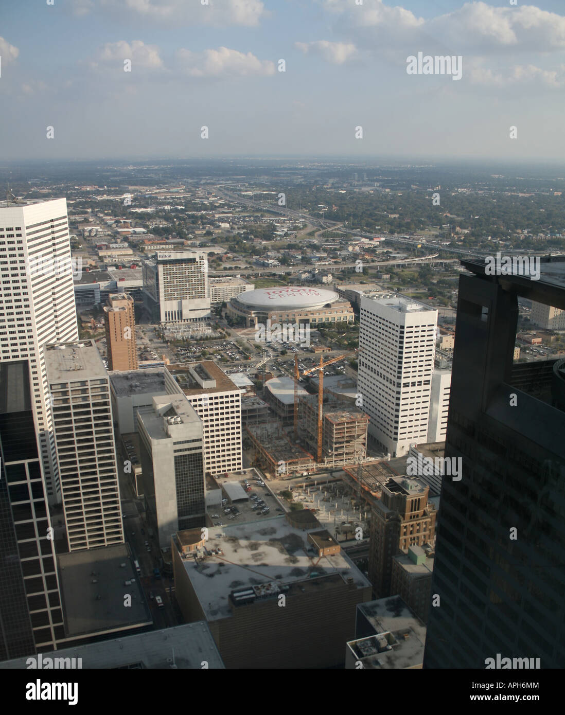 Toyota Center Aerial Stock Photo - Download Image Now - Above
