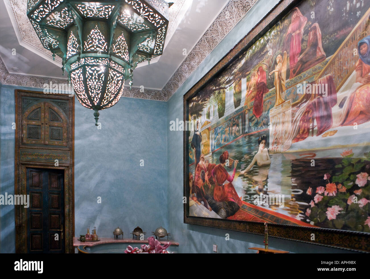 Morocco Marrakech the termal sector of a Medina s Riad Stock Photo