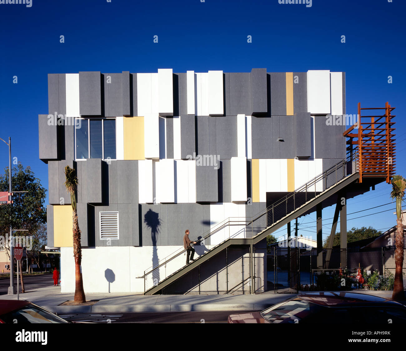 MODAA, Culver City, California Architecture as Art facade with stairs Architect: SPF Architects - Zoltan Pali Stock Photo