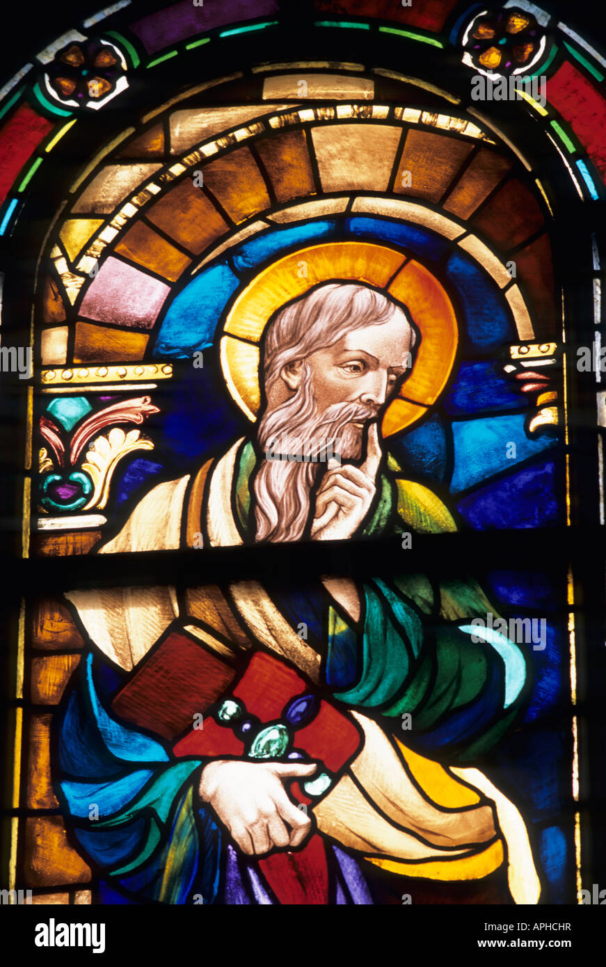 Beautiful Stained Glass Window In Saint Paul Cathedral St Paul Minnesota U S A Stock Photo Alamy