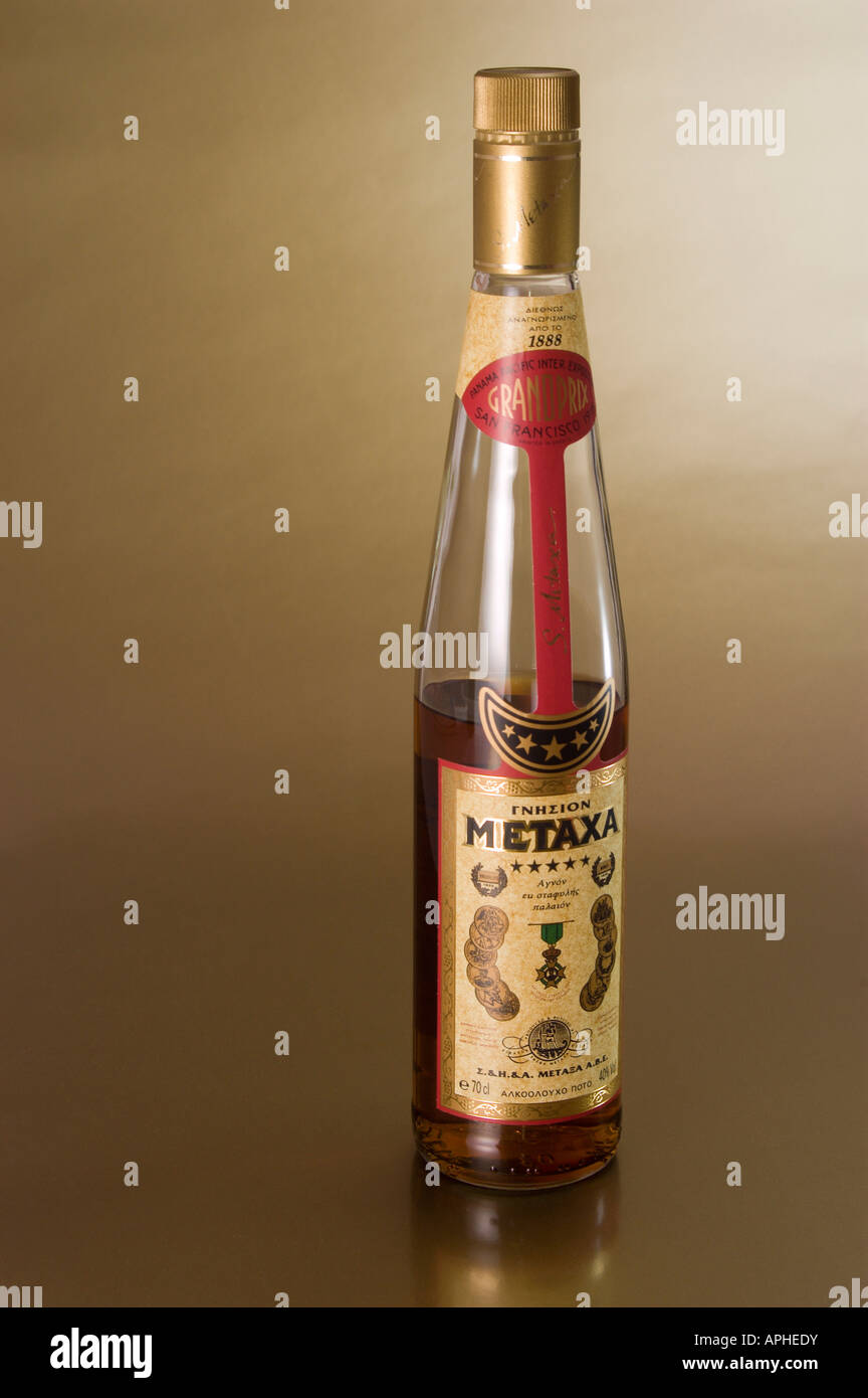 Bottle of Greek Metaxa Brandy Stock Photo Alamy