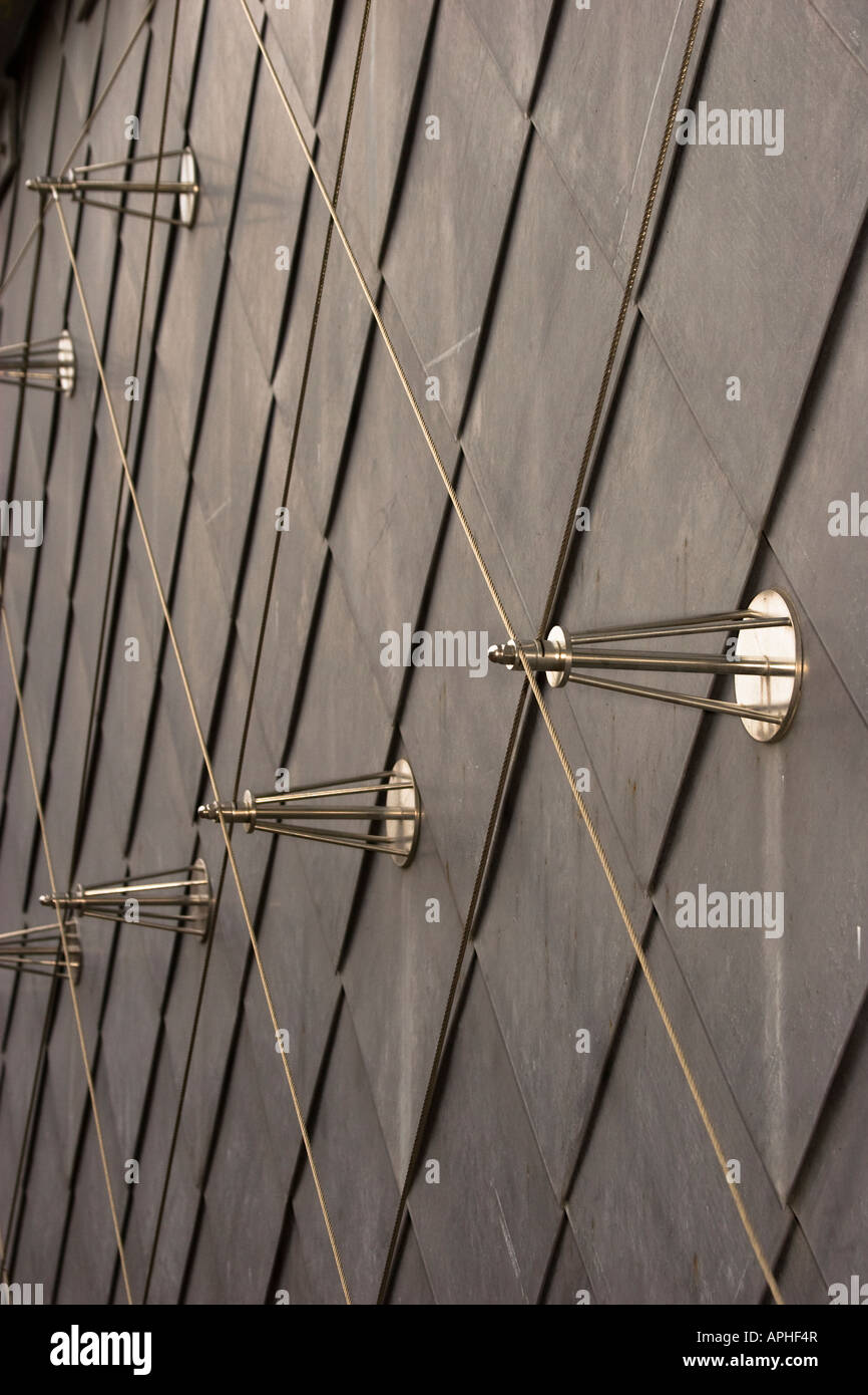 Stainless steel wire on anchors Stock Photo Alamy