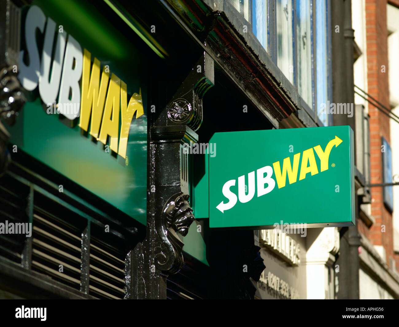 Subway food store sign Stock Photo