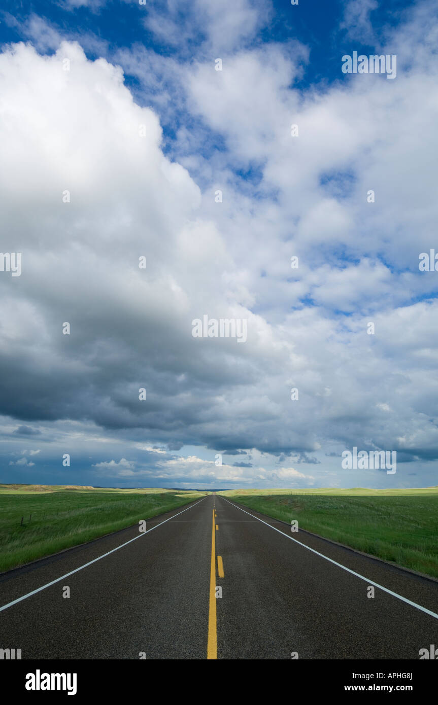Highway 12 east of Baker Montana Stock Photo Alamy
