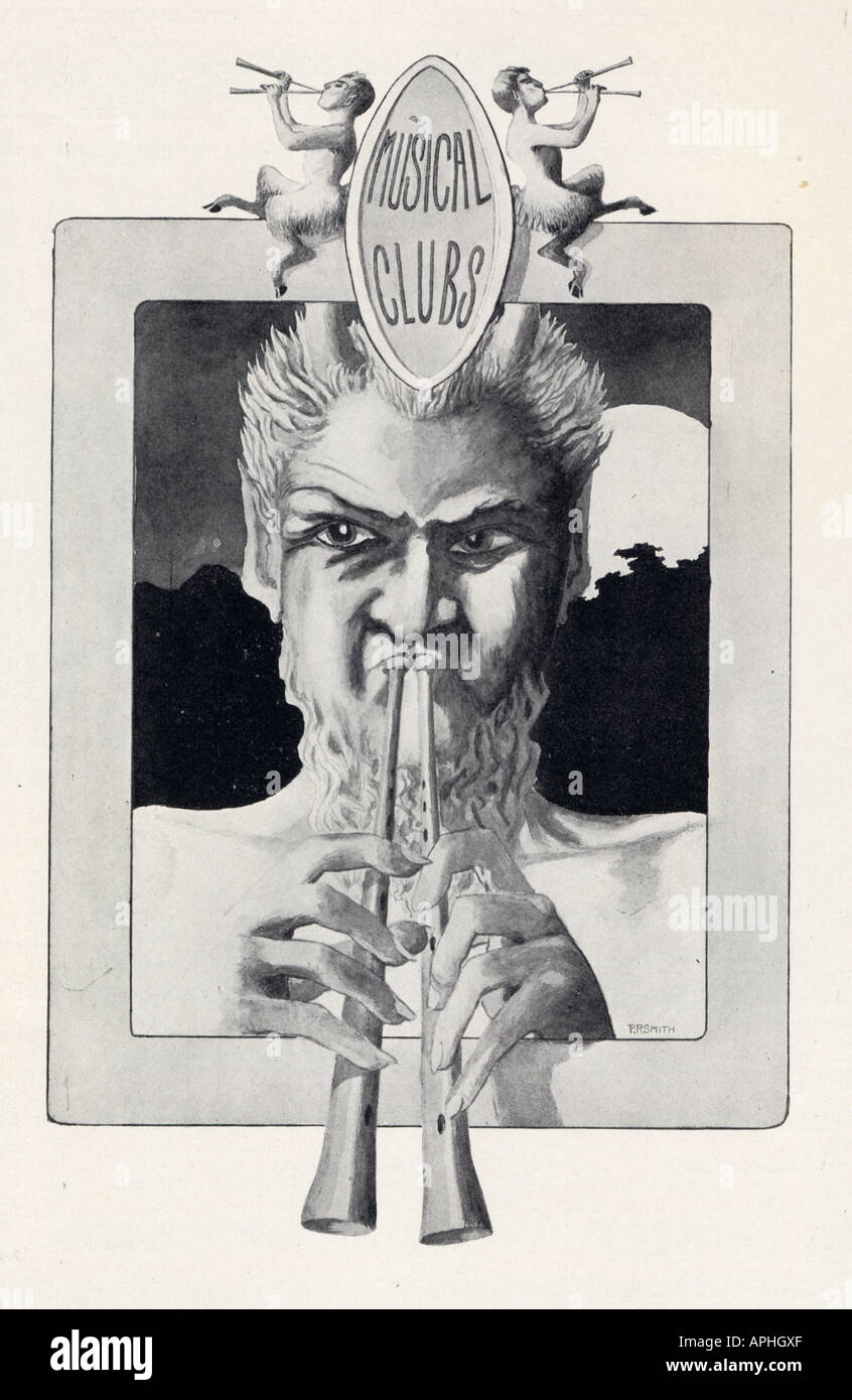 1901 artwork featuring Pan. Stock Photo