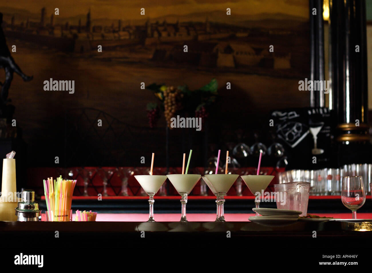 Daiquiri cocktail in La Floridita, One of the most popular bars in La