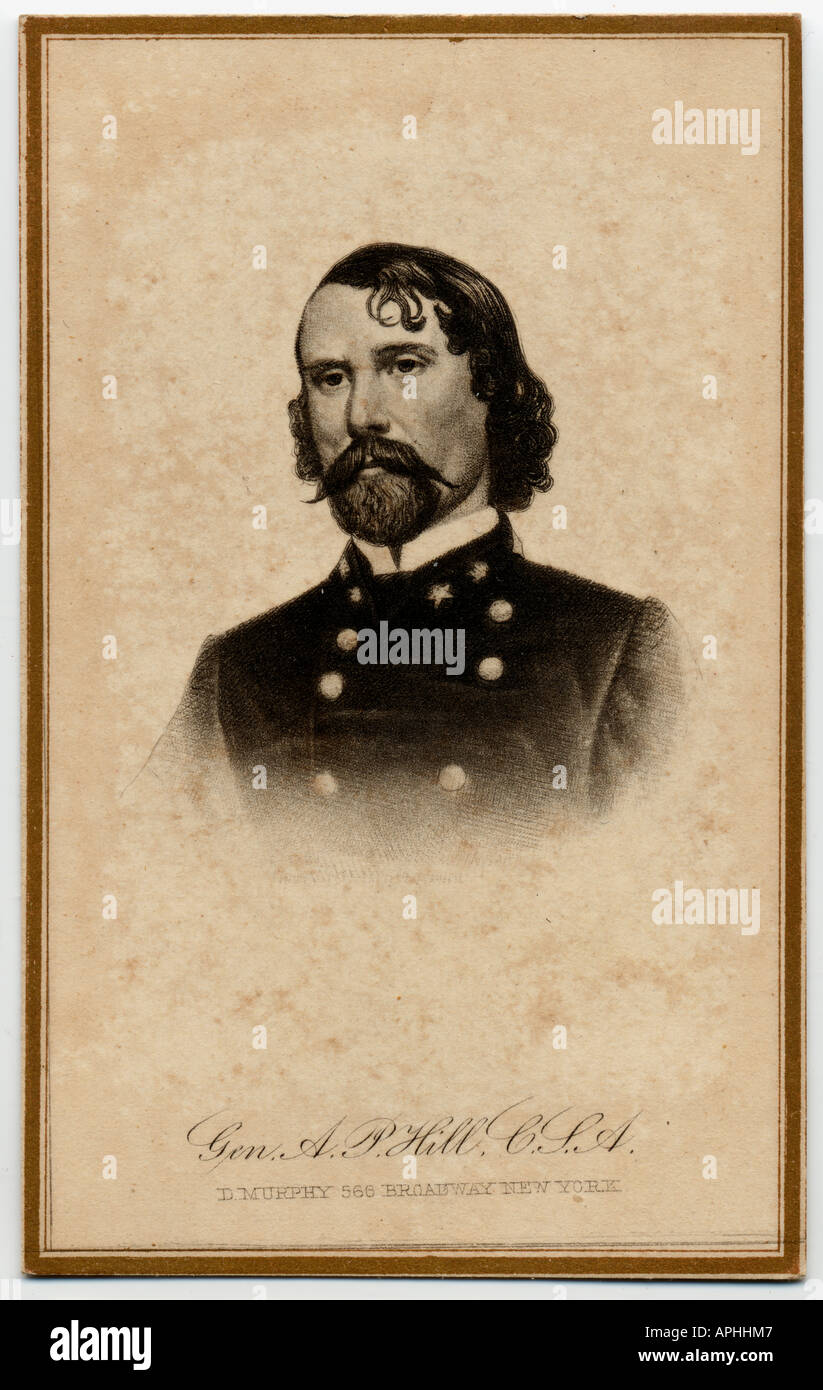 Carte de visite of A. P. Hill, an engraved portrait. Stock Photo