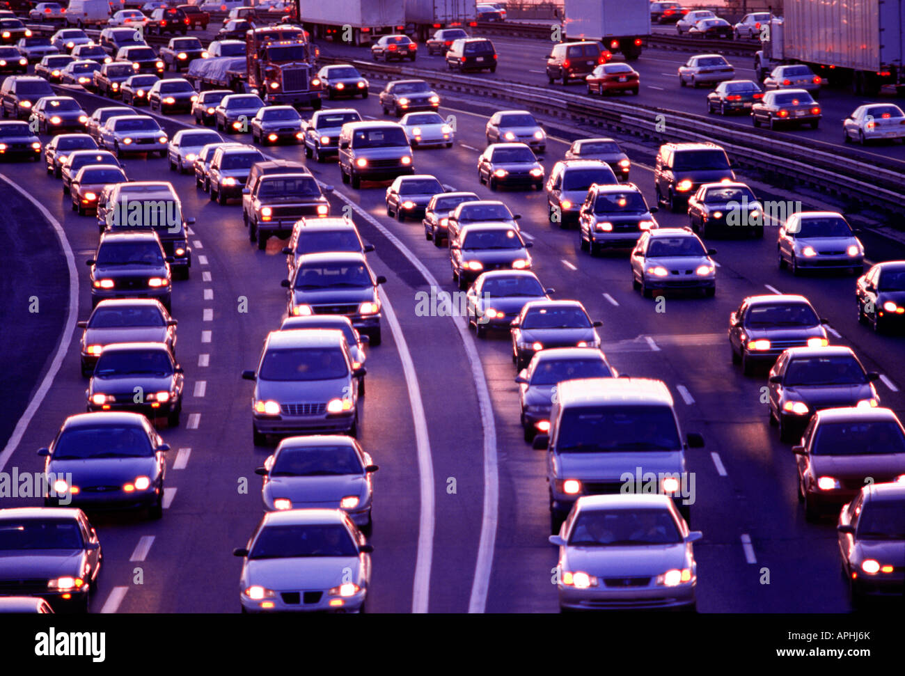 highway traffic jam Toronto [rush hour] Stock Photo Alamy