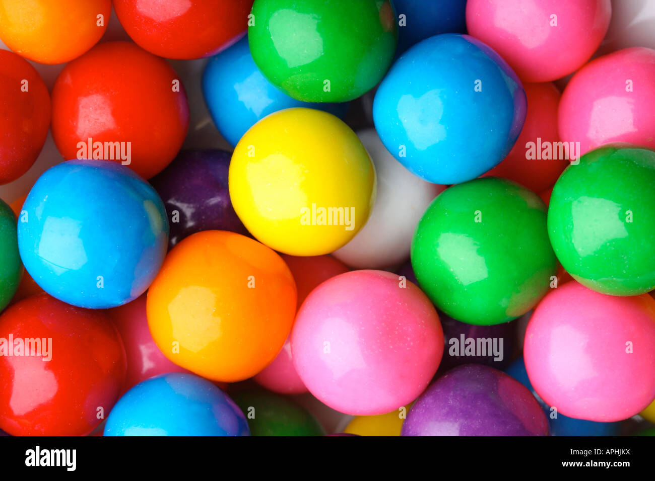 Multicolored bubble gum candy background Stock Photo
