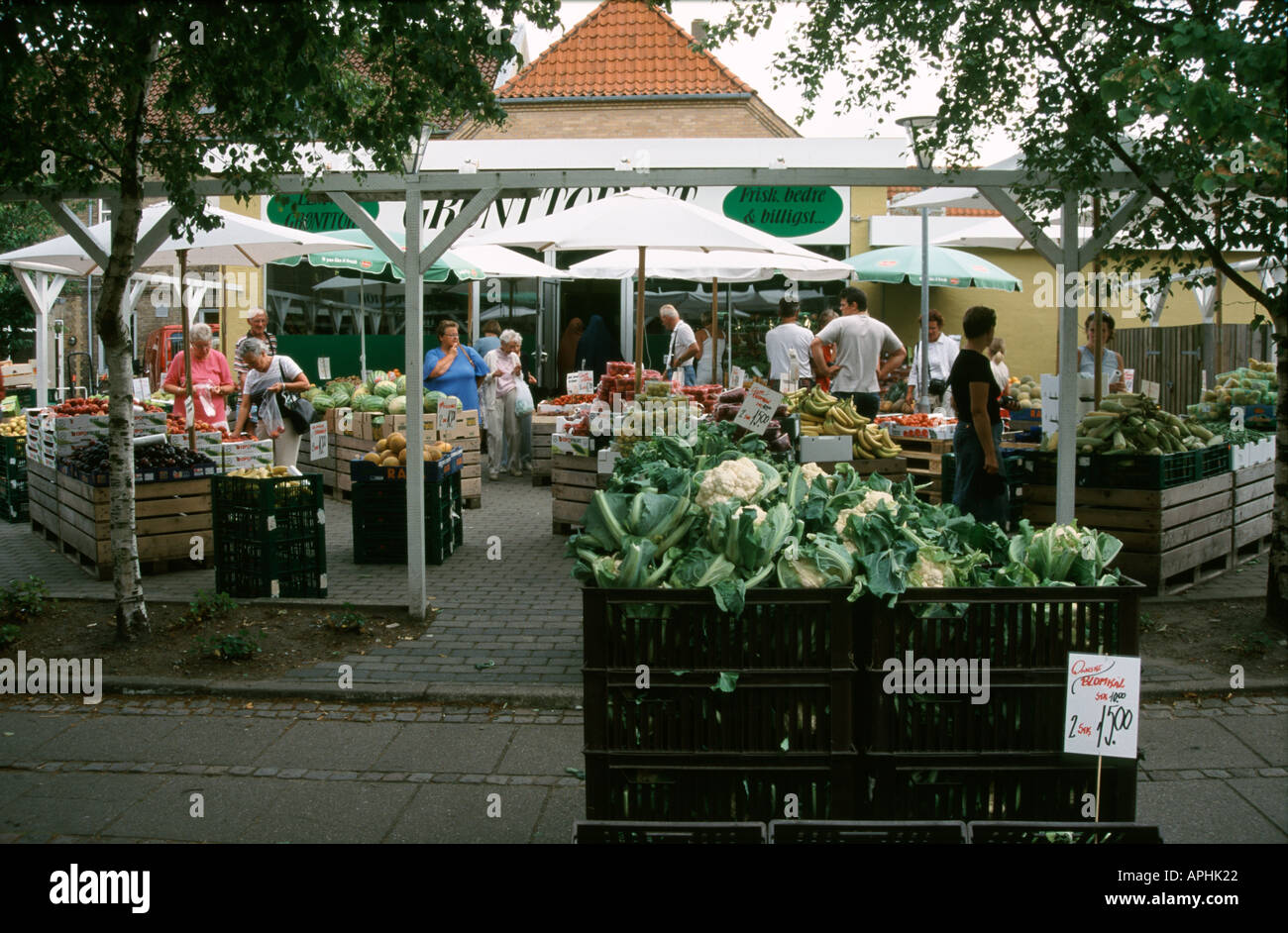Danish food market Stock Photo