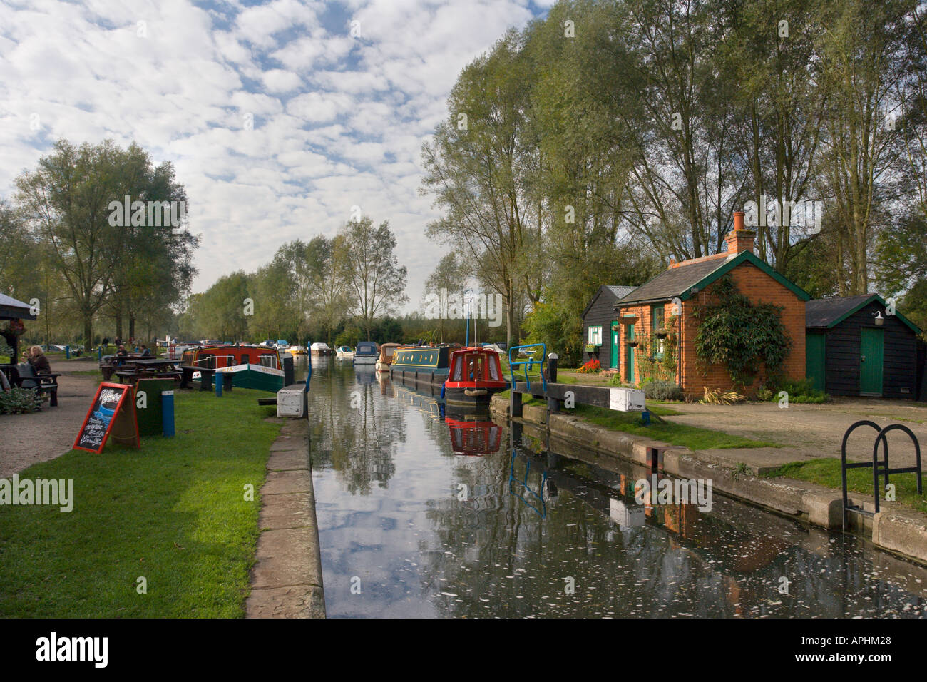 Paper MIll Lock on the river Chelmer at little Baddow, Near Chelmsford Essex. Stock Photo