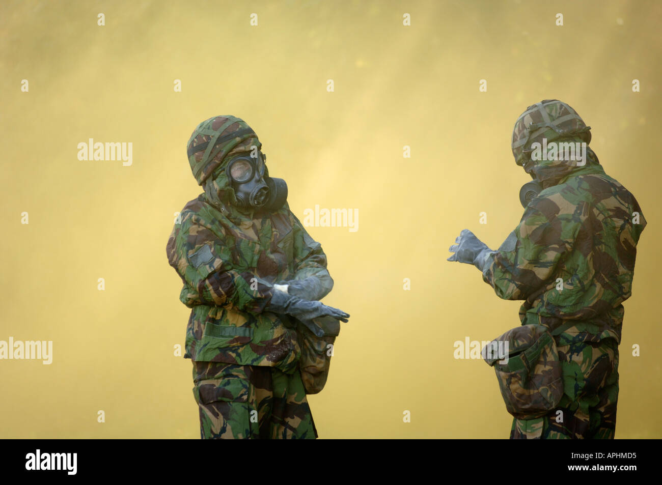 British soldiers during gas attack training exercise Stock Photo Alamy