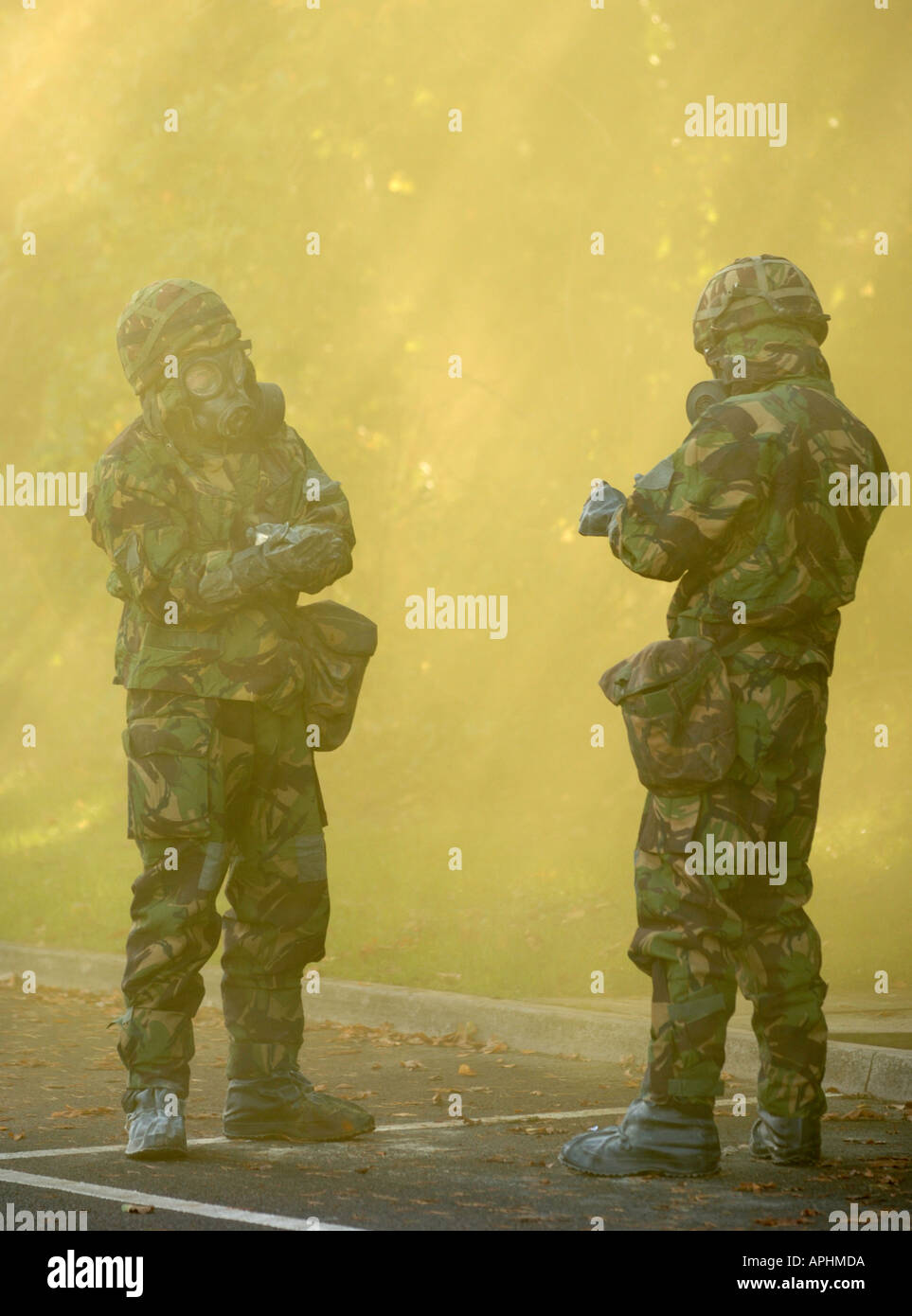 British soldiers during gas attack training exercise Stock Photo Alamy