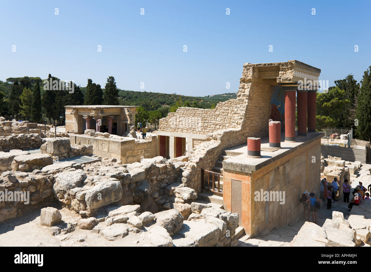 Minoan Palace of Knossos, Heraklion, Crete, Greece Stock Photo