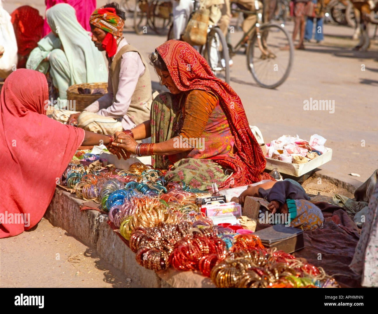 Bangle sellers in a street market in India Stock Photo 15796736 Alamy
