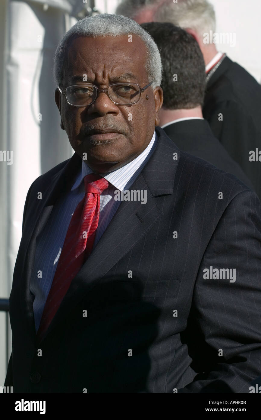 Newscaster Sir Trevor McDonald Stock Photo Alamy