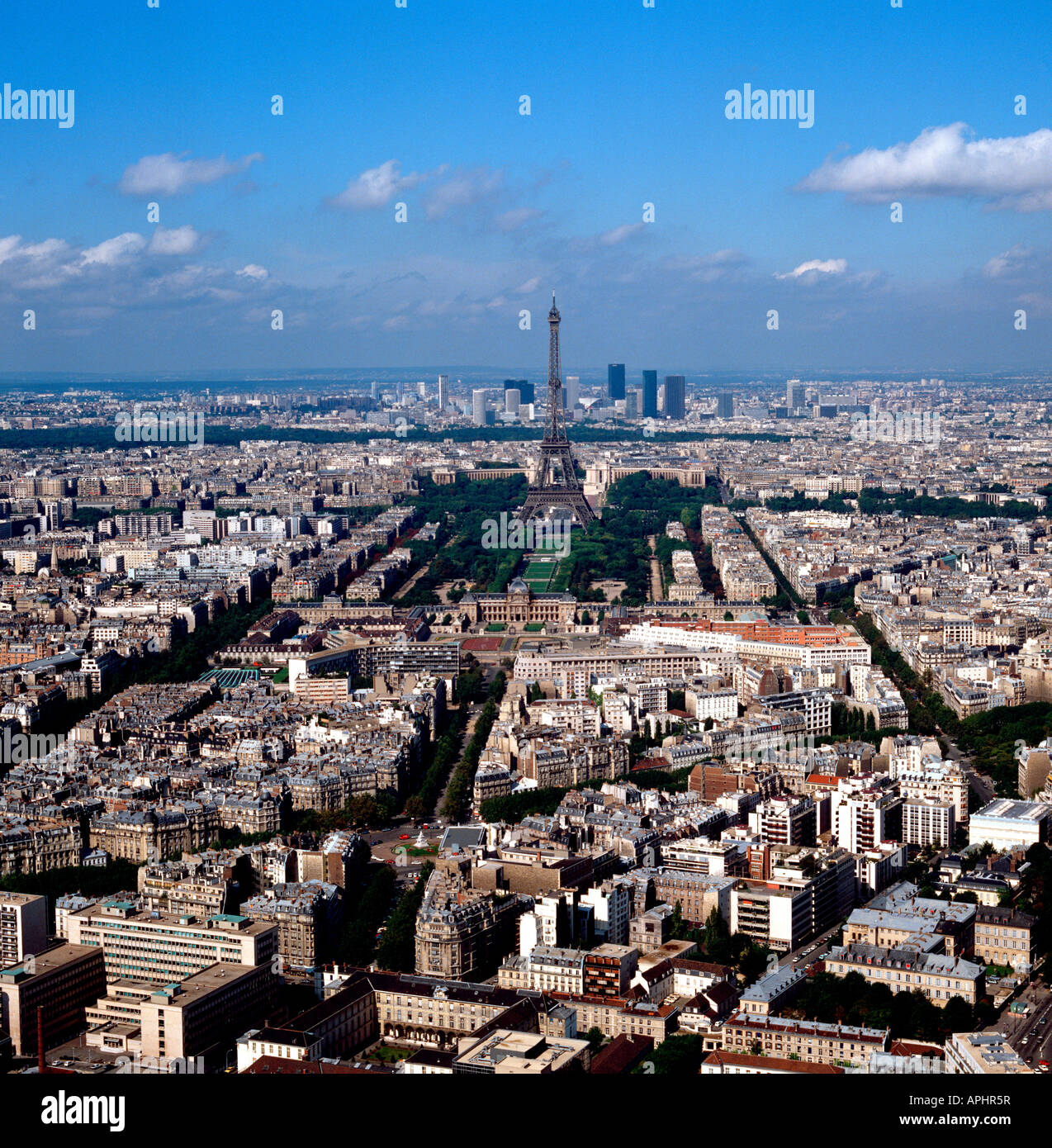 EU FR France Region Ile de France Paris 7 Arrondissement Aerial view of Paris the Eiffel Tower Medium format more images on Stock Photo