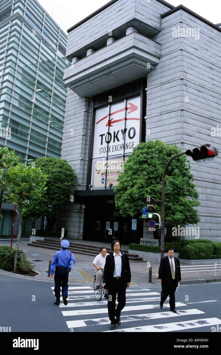Entrance of the Tokyo Stock Exchange TSE Stock Photo
