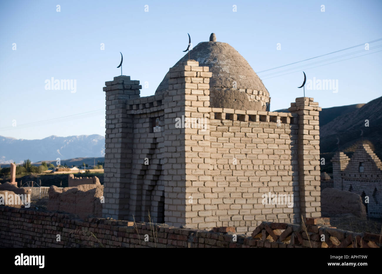 Silk Route Kyrgyzstan Naryn Muslim Mausoleum Stock Photo