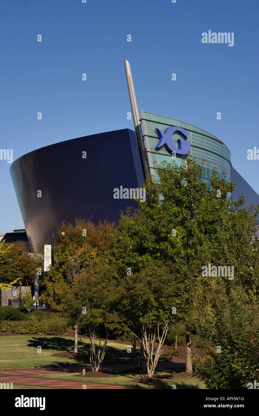 Georgia Aquarium exterior in downtown Atlanta Georgia Stock Photo