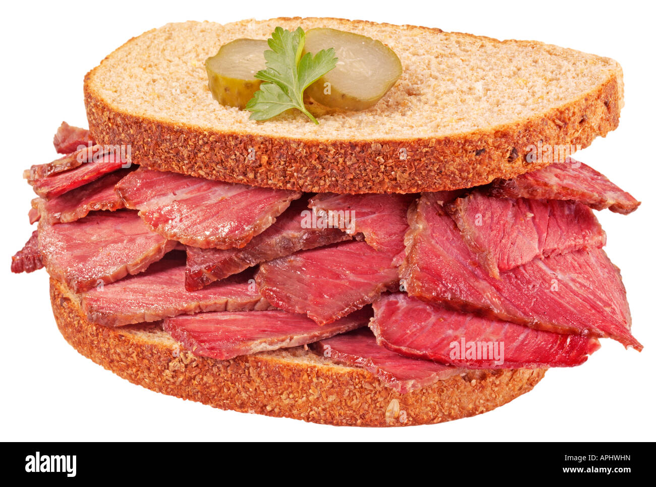 SALT BEEF SANDWICH ON RYE BREAD CUT OUT Stock Photo Alamy