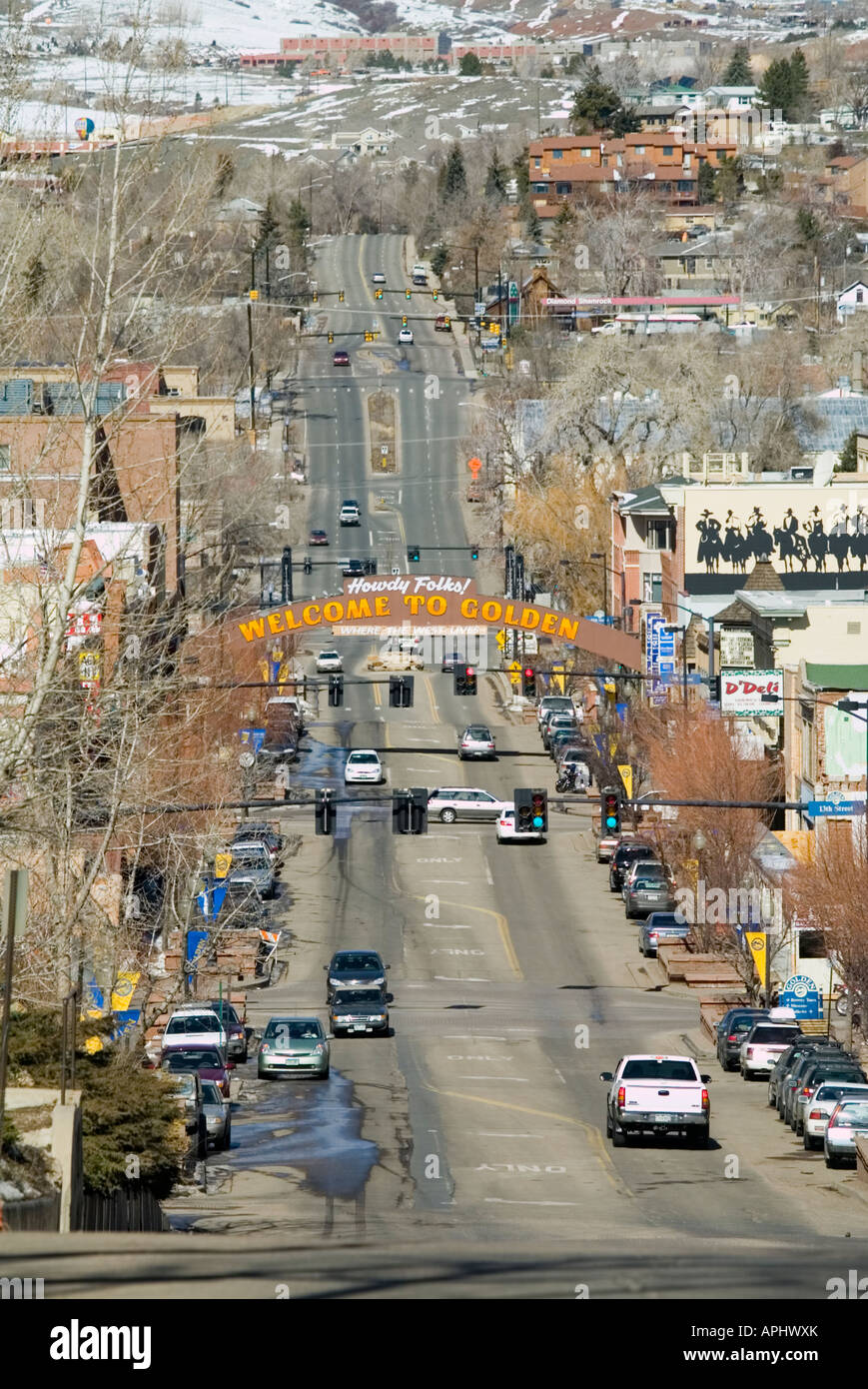 Main Street in Golden Colorado Stock Photo Alamy