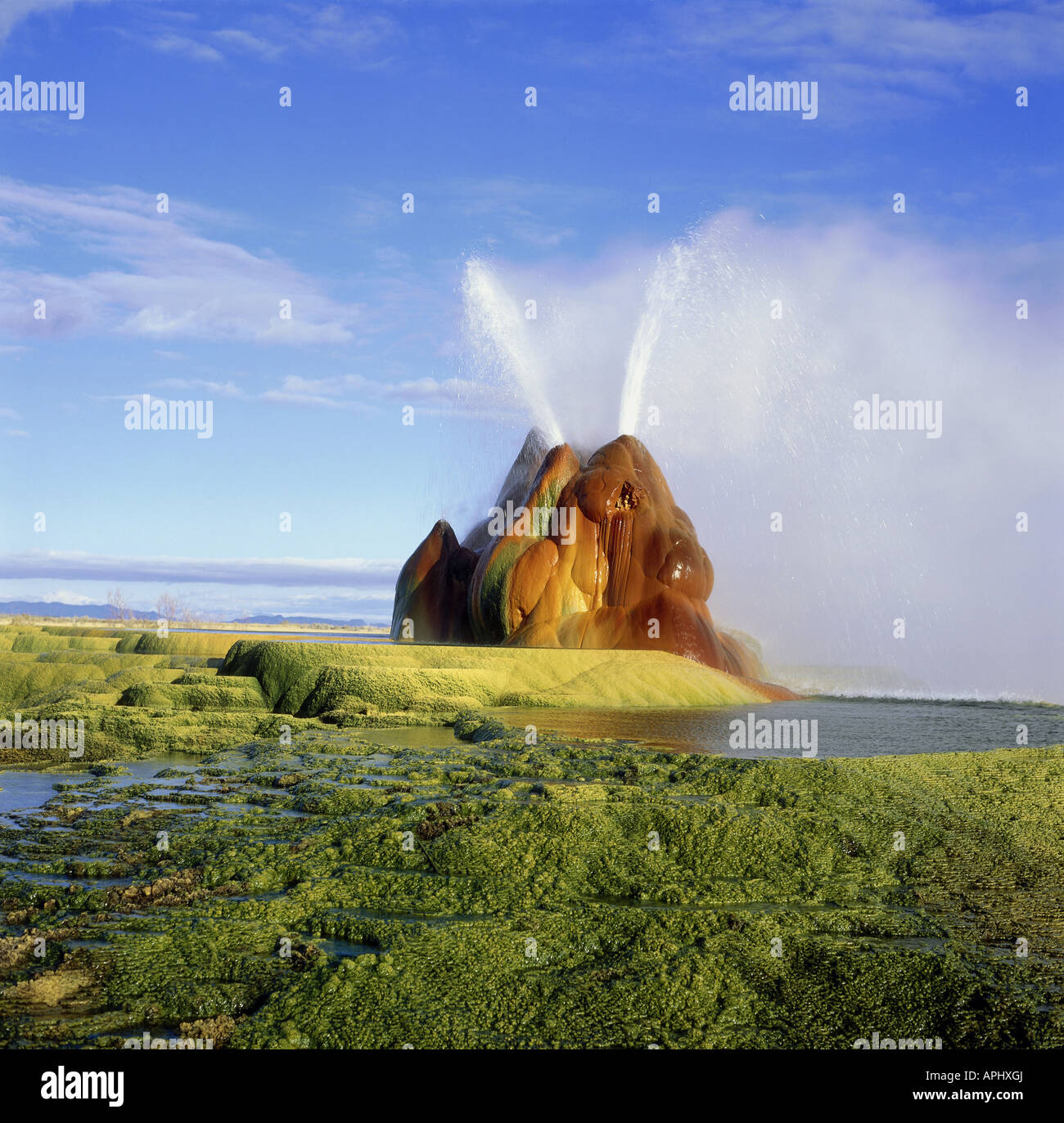 geography / travel, USA, Nevada, Gerlach, Black Rock Desert, Fly Geyser, special geological formations, America, North America, Stock Photo