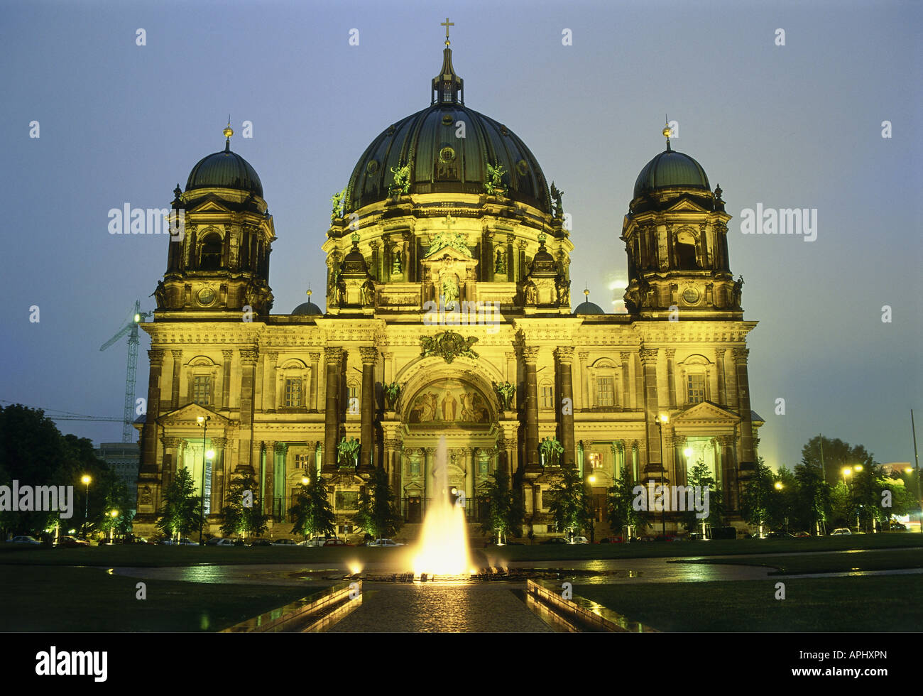 geography / travel, Germany, Berlin, churches, Berlin cathedral, exterior view, night shot, Europe, built by Julius Raschdorff 1 Stock Photo