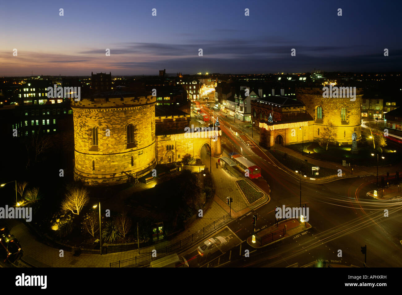 The Citadel and Carlisle at night, Cumbria Stock Photo