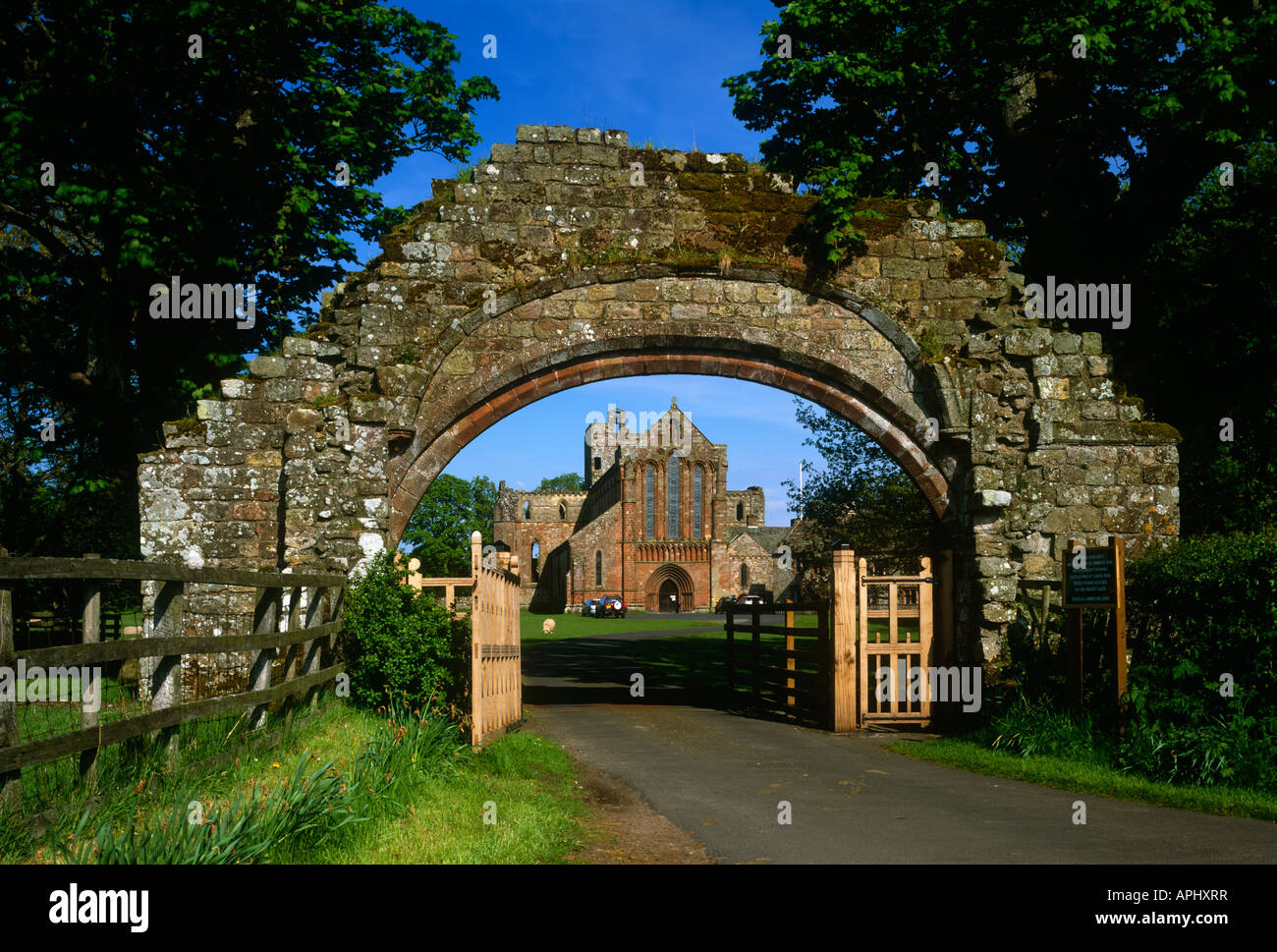 The gatehouse entrance to Lanercost Priory near Brampton, Cumbria Stock Photo