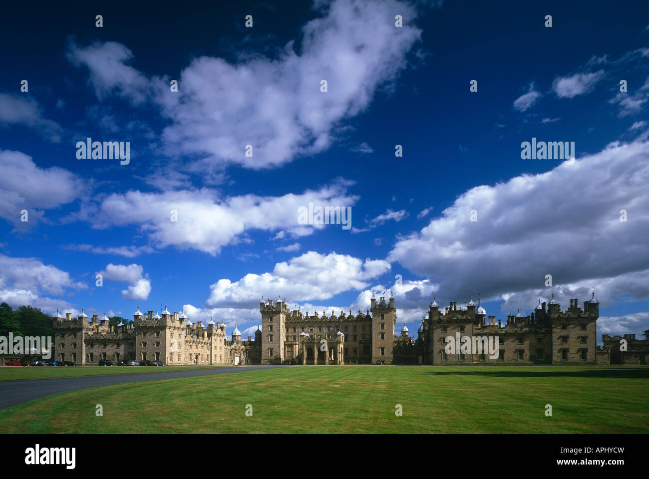 Front elevation of Floors Castle in the summer, Kelso, Scottish Borders Stock Photo