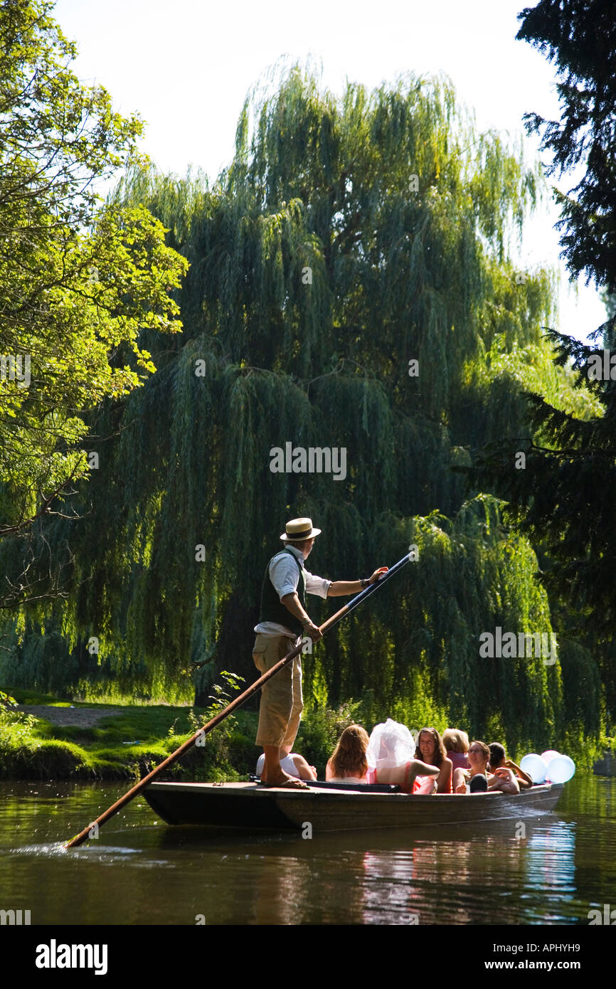 Punting On The River Cam In Summer Sun Sunshine The Backs Cambridge 