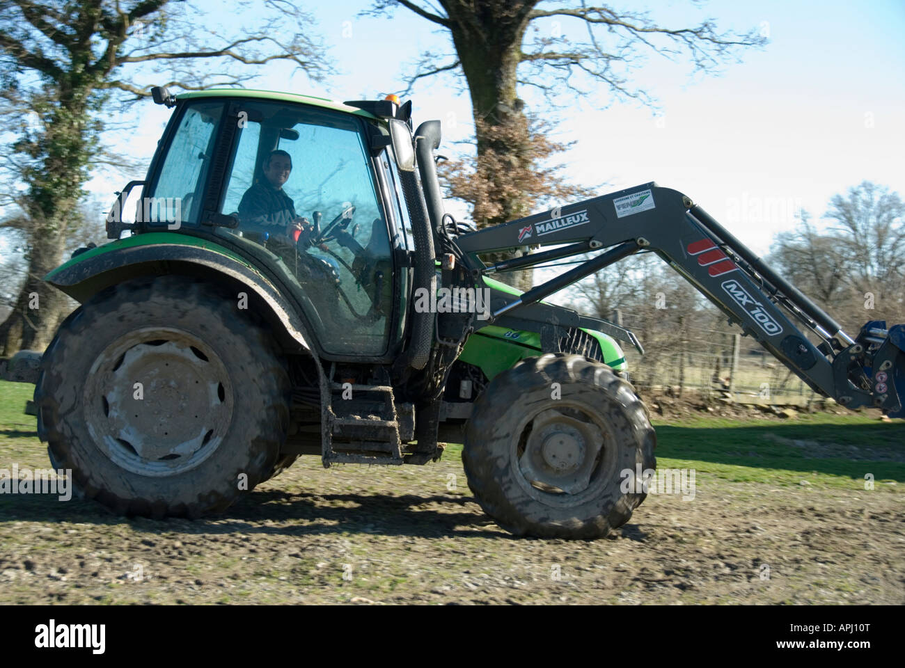 Stock Photo of a Deutz Fahr tractor The photo was taken in the Limousin region of France Stock Photo