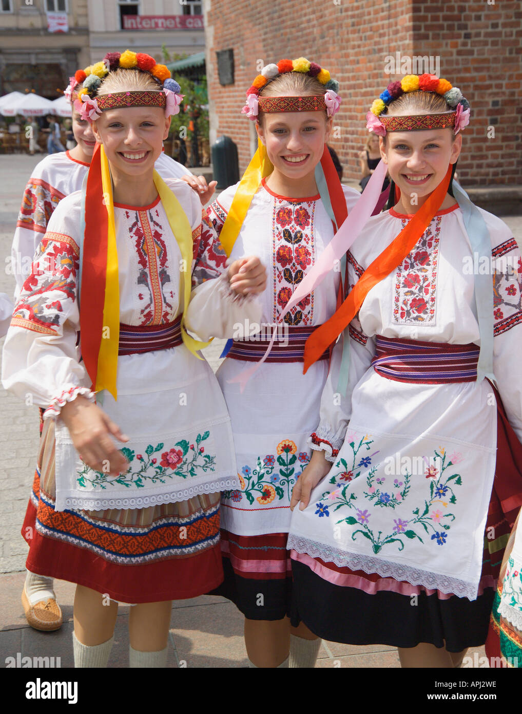 Group of children in Ukrainian National Costume Krakow folk festival ...