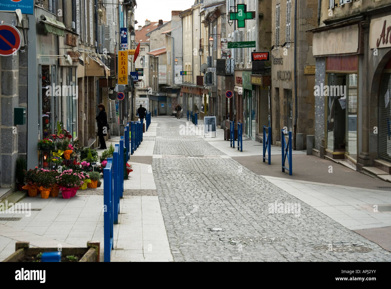 Stock Photo of the empty main street in Bellac France Stock Photo Alamy