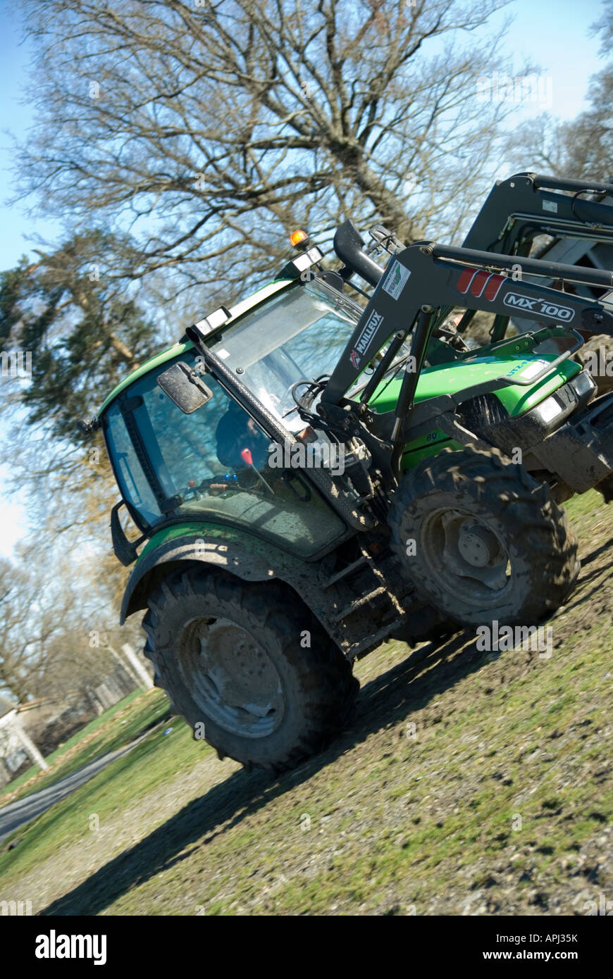 Stock Photo of a Deutz Fahr tractor The photo was taken in the Limousin region of France Stock Photo