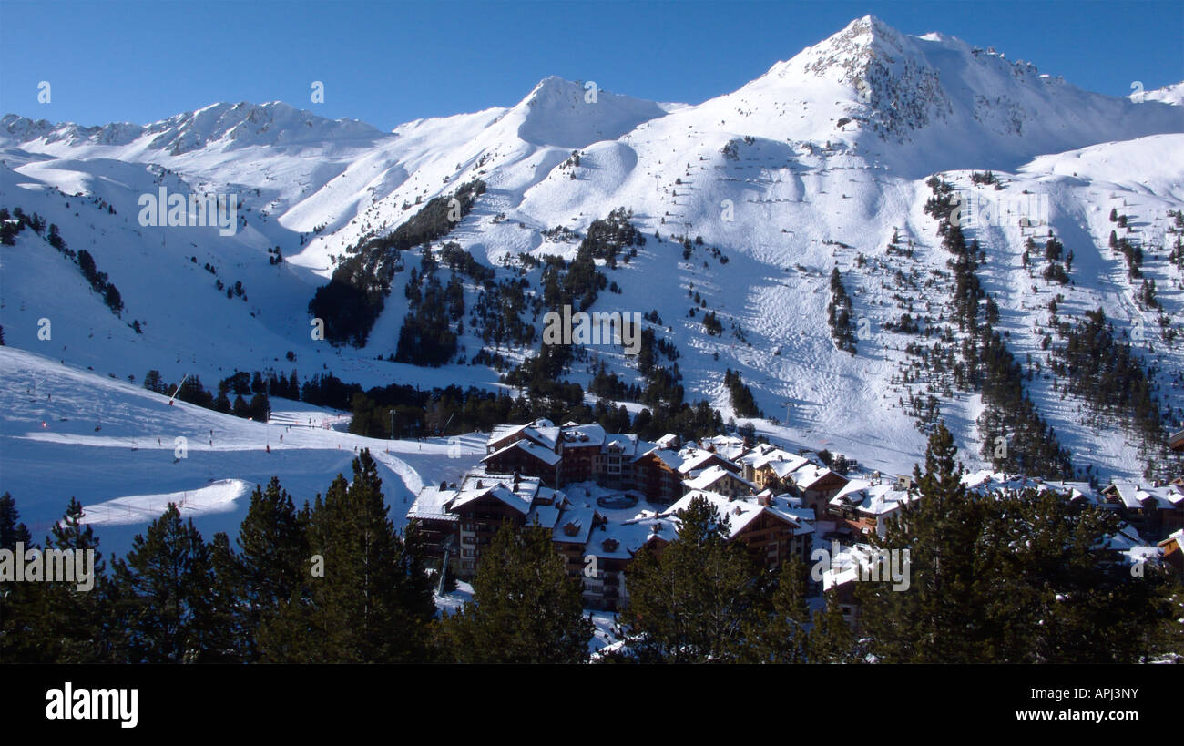 Skiing in les Arc 2000 in the French Alps France Stock Photo