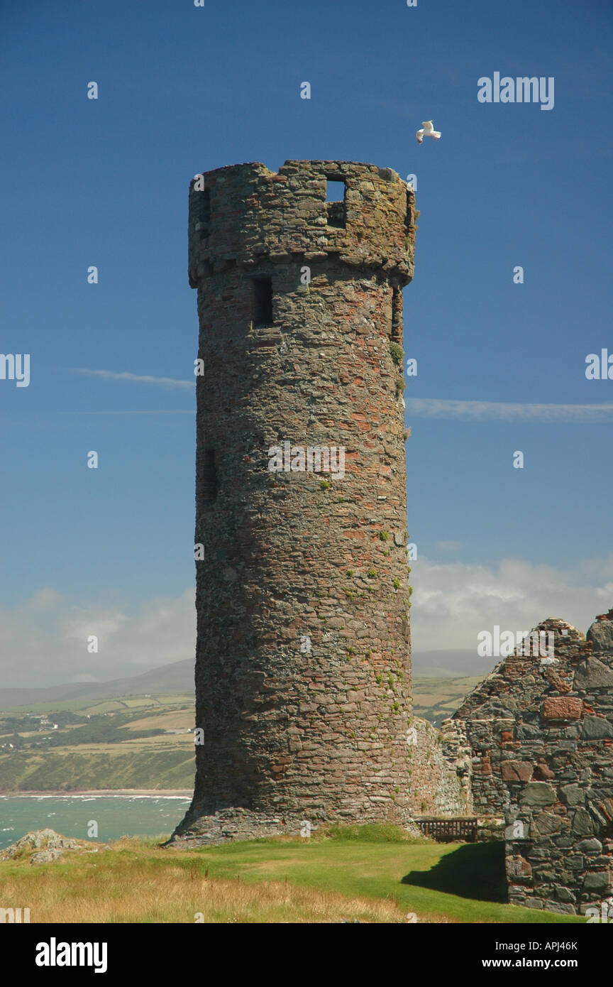 The Tower at Peel Castle on the Isle of Man Stock Photo