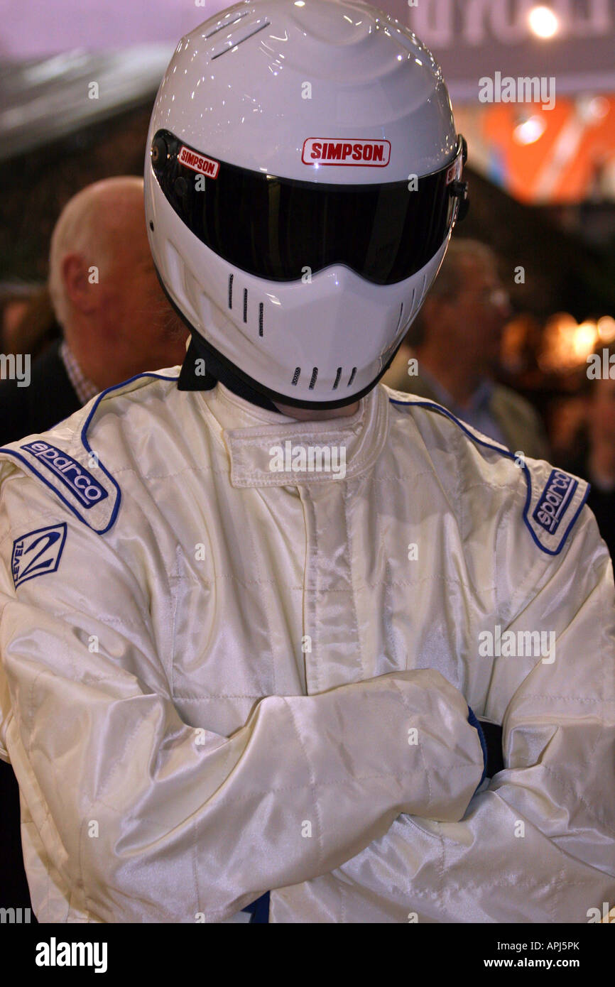 The Stig anonymous racing river from the Top Gear television programme Stock Photo