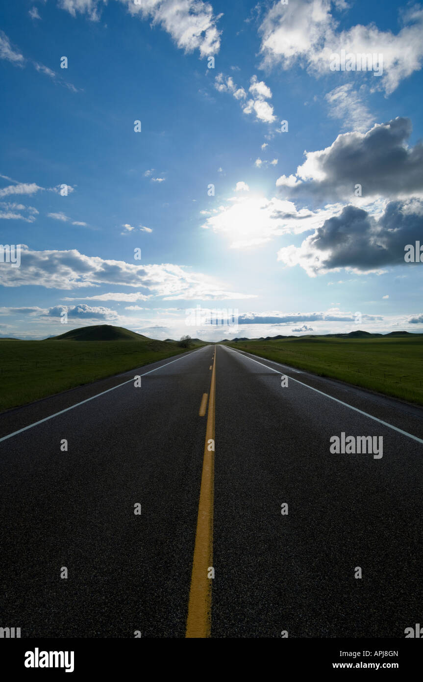 Highway 12 east of Baker Montana Stock Photo Alamy