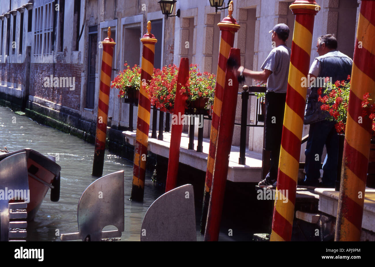 Gondola landing stage at Ridotto in the San Marco Area of Venice Italy ...