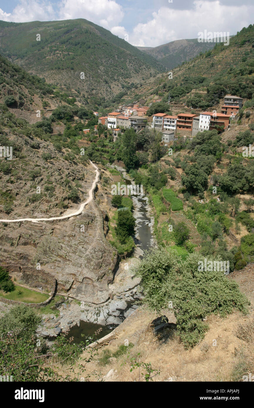 The Río Hurdano at remote region of Las Hurdes Spain near village of