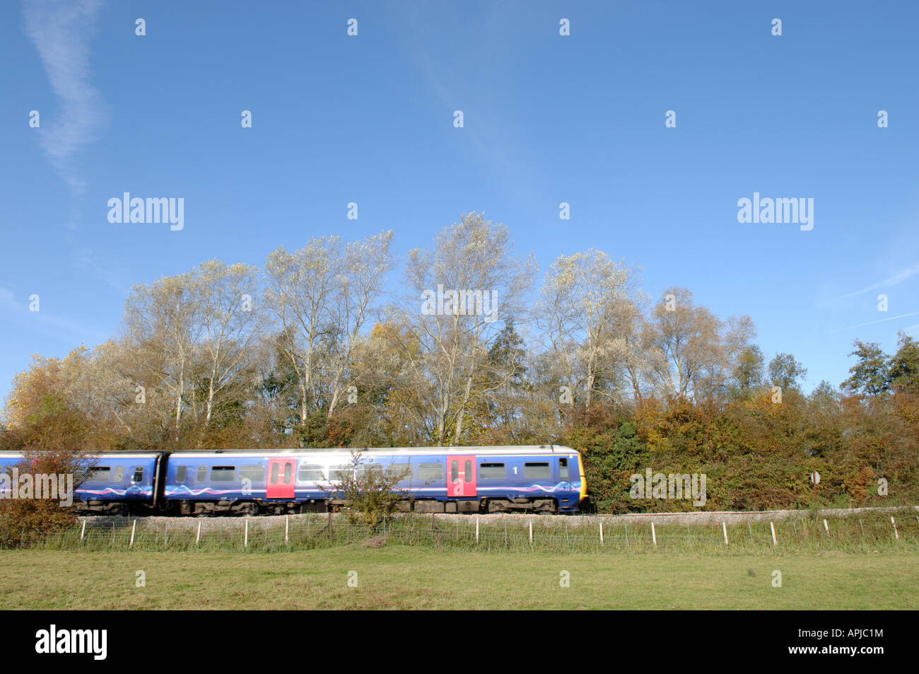 Passenger Train runs from Bourne End to Marlow Buckinghamshire Stock