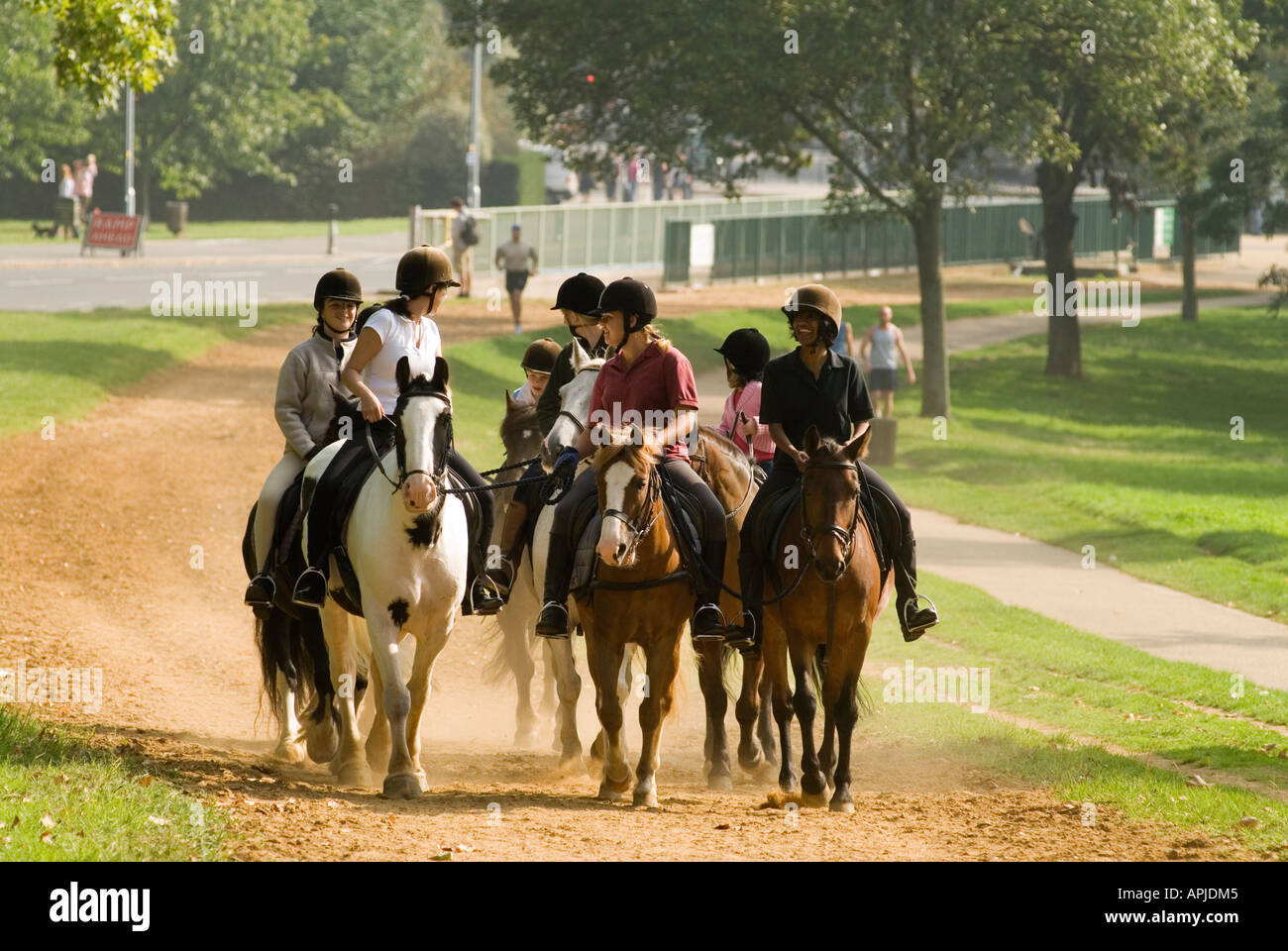 Horse riding in "Hyde Park" London England HOMER SYKES Stock Photo