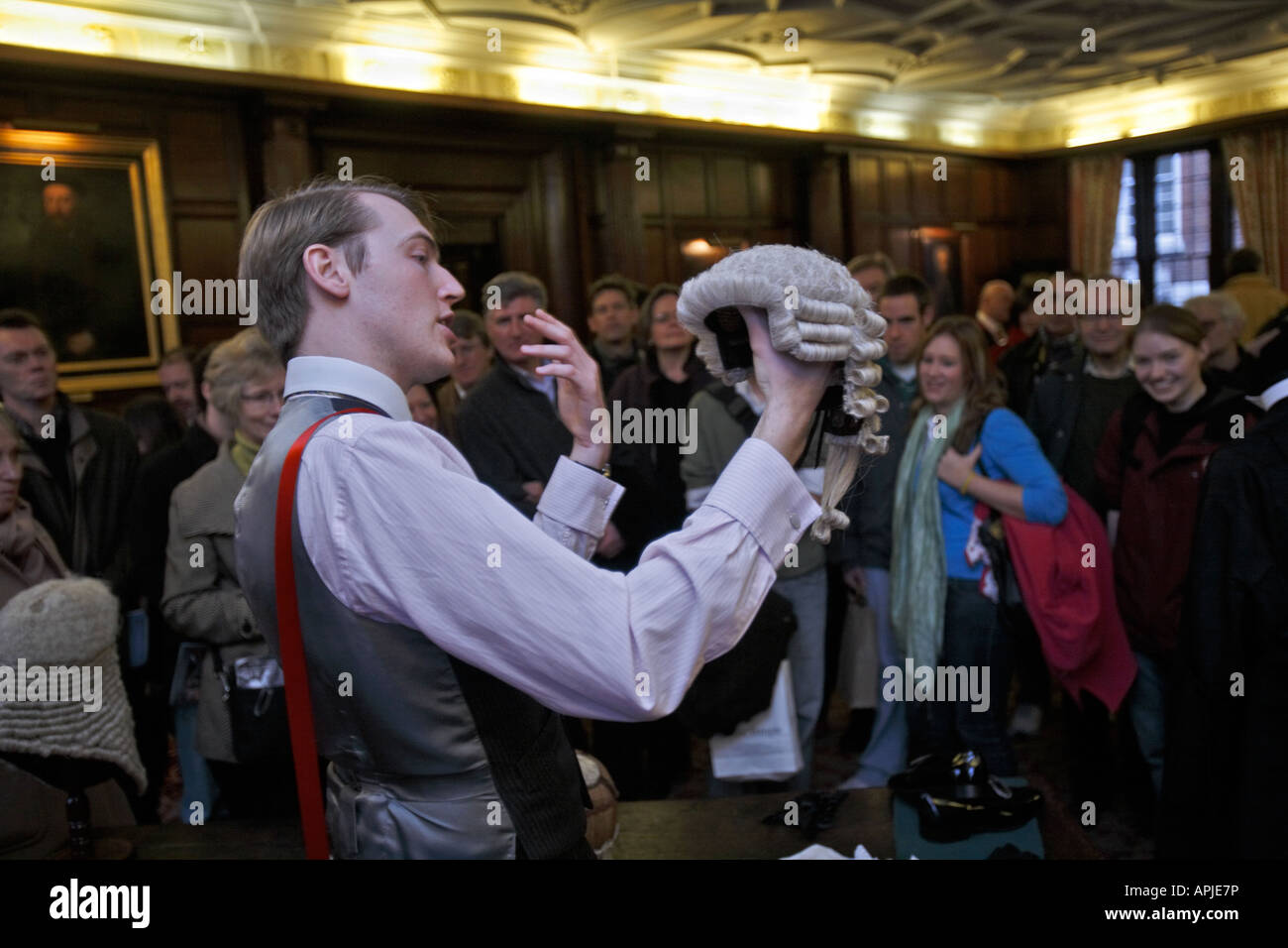 a man in London showing how legal wigs are made Stock Photo Alamy
