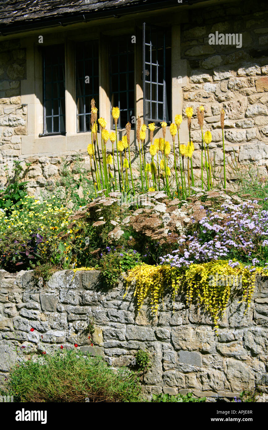 Raised flower beds in front of Christ Church college buildings, Oxford