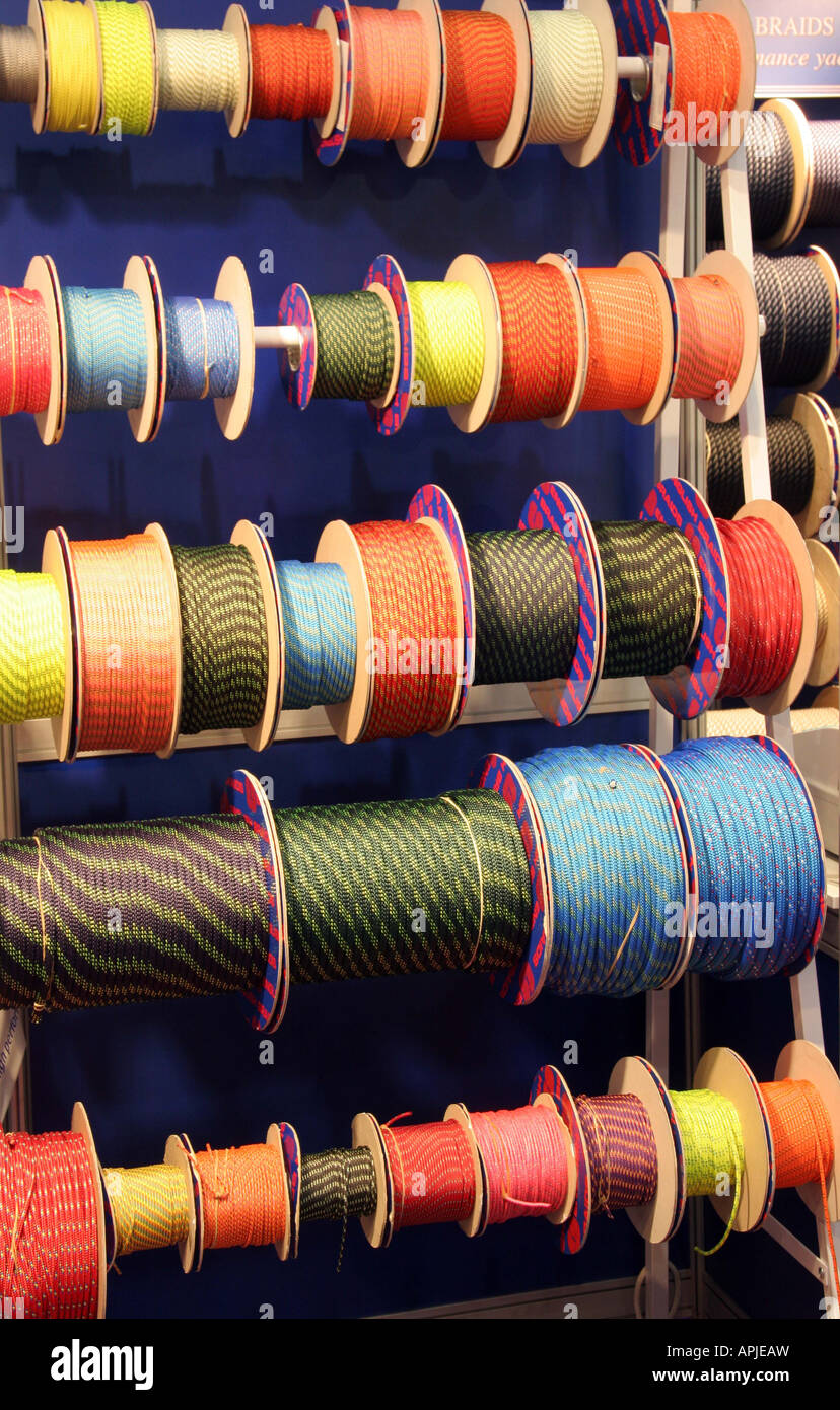 English Braid Company Rolls Of Rope On Their Stand At The Show Stock Photo Alamy
