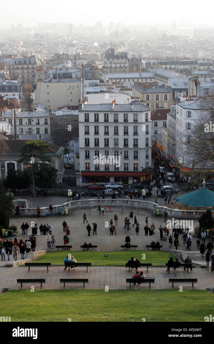 roof top view Paris from montmarte hill skyline Stock Photo - Alamy